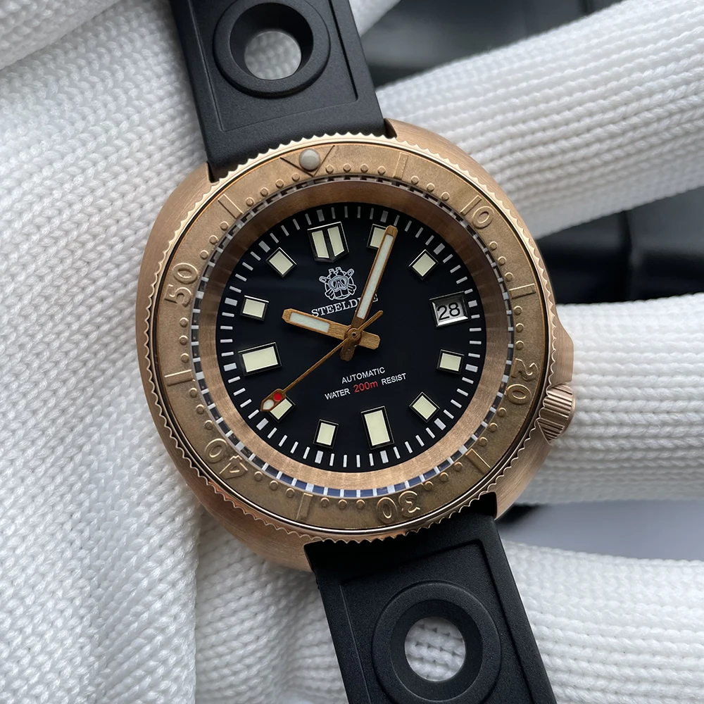 

STEELDIVE SD1970S V2 Luxury Bronze Dive Watch Sapphire Mirror Swiss Luminous NH35 Movement 200M Waterproof Mechanical Abalone