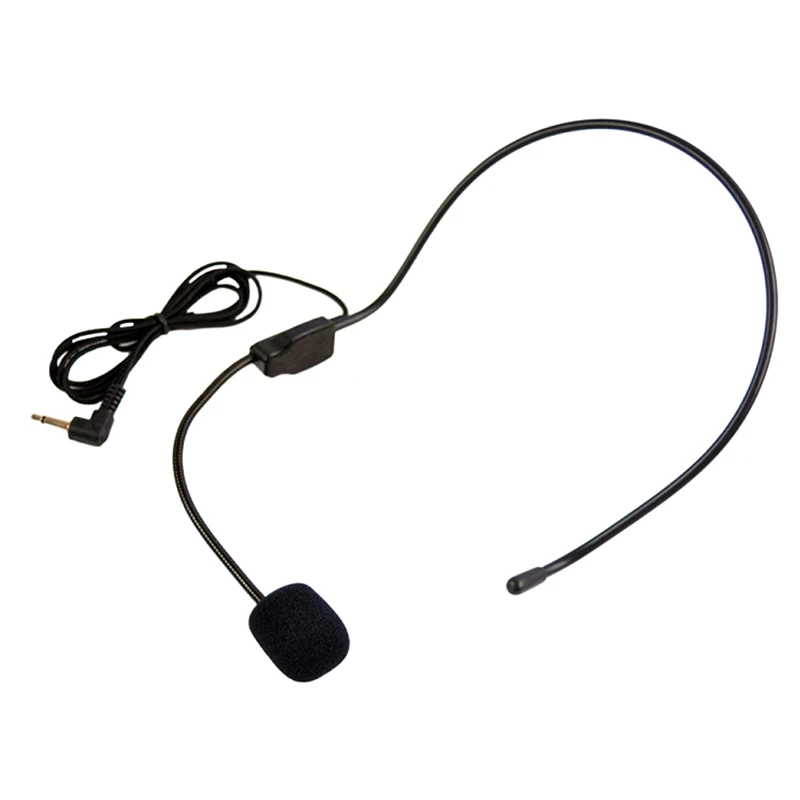 3.5mm 플러그 헤드셋 마이크 헤드 마운트 휴대용 가이드 강의 연설 헤드셋 마이크 음성 증폭기, 교사용 경량 오버 헤드