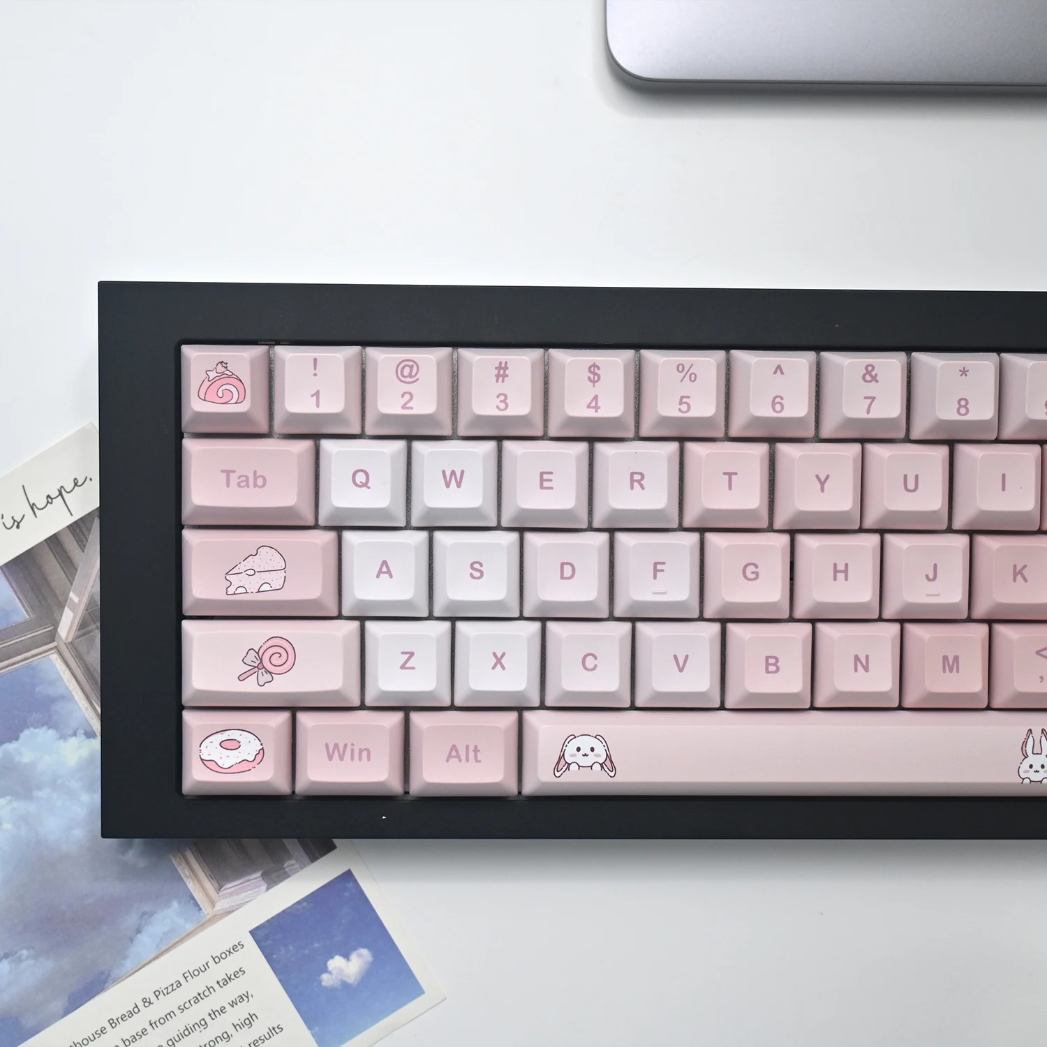 Sweet Rabbit Pbt Keycaps Pink Kca Profile Mechanical Keyboard_voghion.com
