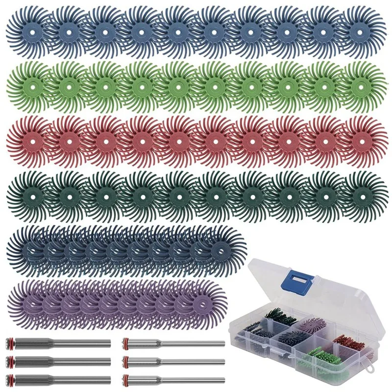 66 PCS 1 Inch Radial Bristle Disc Kit electric polisher,jewelry polisher As Shown Plastic Detail Abrasive Brush for Jewelry Wood Polishing