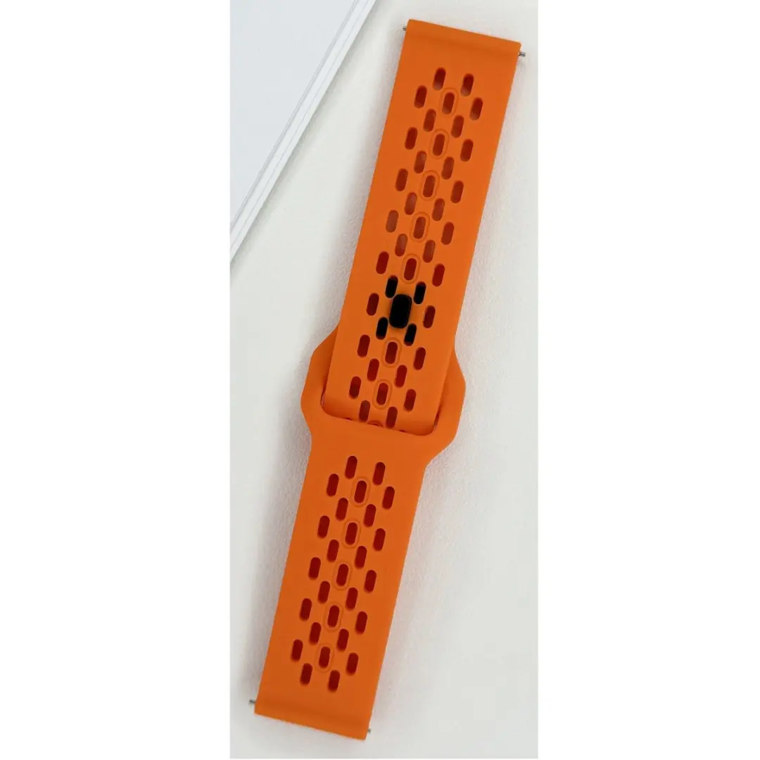 Breathable Silicone Watch Wristband with 20-22mm Adjustable Strap