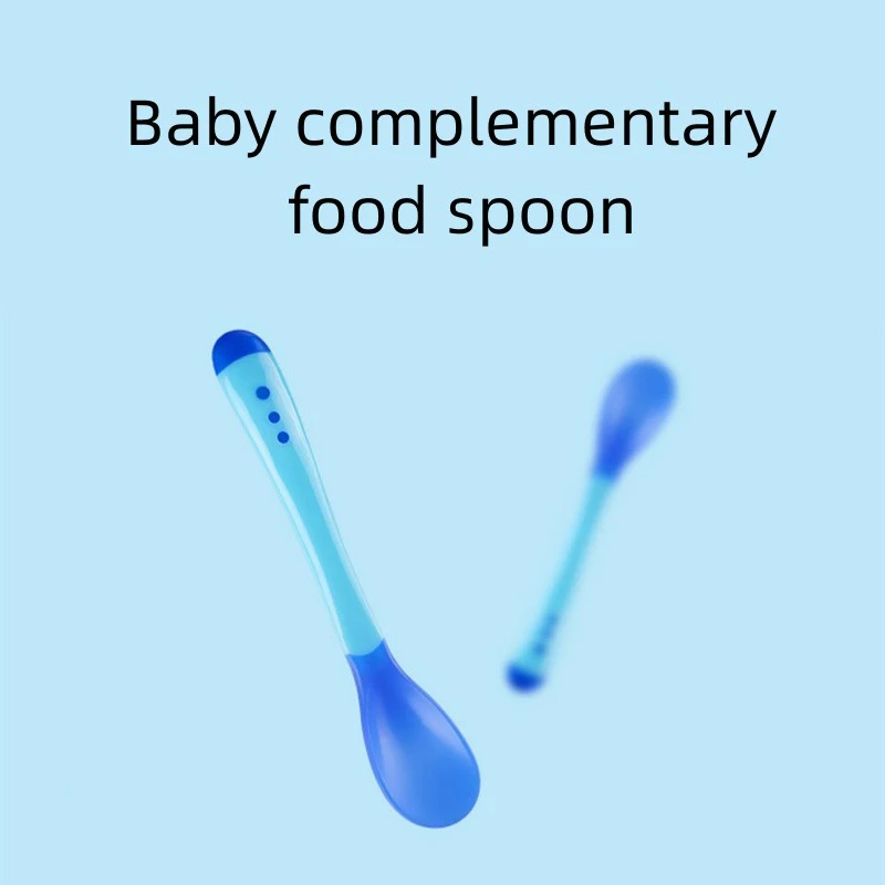 Silicone Spoon Baby Silicon Spoon Fork Heat Sensitive Temperature Sensing Spoon Safety Feeding Learning Tableware Suitable For Children Kids