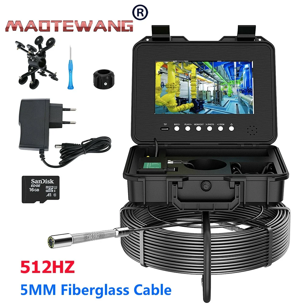 10.1" IPS Pipe Sewer Drain Inspection Camera with DVR and 512HZ Locator