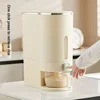 Sealed Rice Bucket One-Button Rice Dispenser Moisture Proof Rice Bucket with Cup Grain Powder Box Storage Food Cereal Container 3
