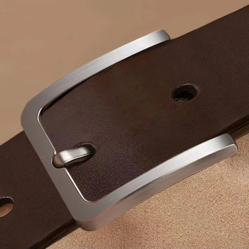 Men's Belt PU Leather Pin Adjustable Alloy Buckle Waist Straps 105 120 125cm
