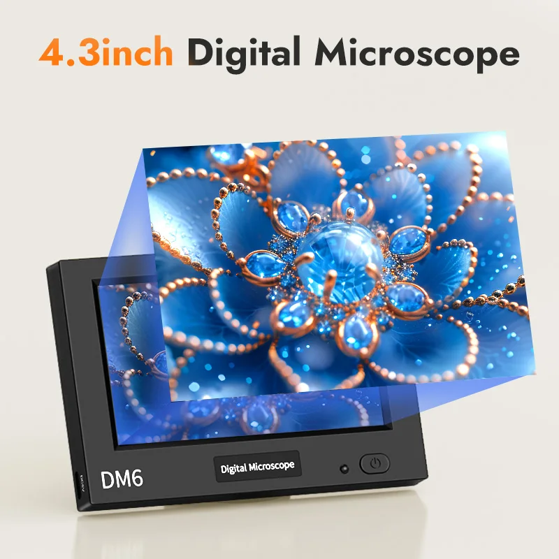4.3inch LCD Digital Microscope 1000X Video Microscope for Adult with 8LEDs Soldering Microscope for Repair，pcb，plants Microscope 2