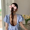 Extra Large Flower Elastic Hair Tie For Women Solid Color Rubber Bands Headband Scrunchie Ponytail Holder Hair Accessories 2