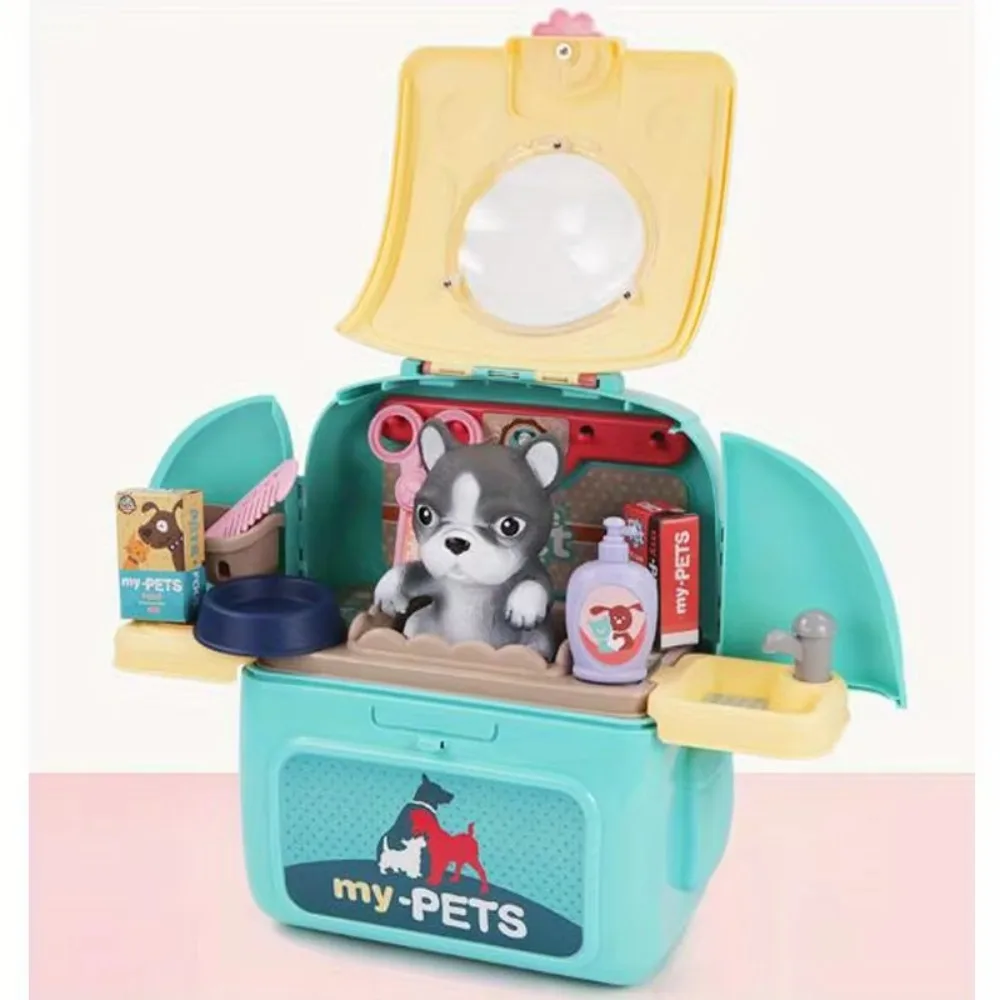 Pet Care Play Set: Veterinary Doctor Kit & Dog Grooming Backpack