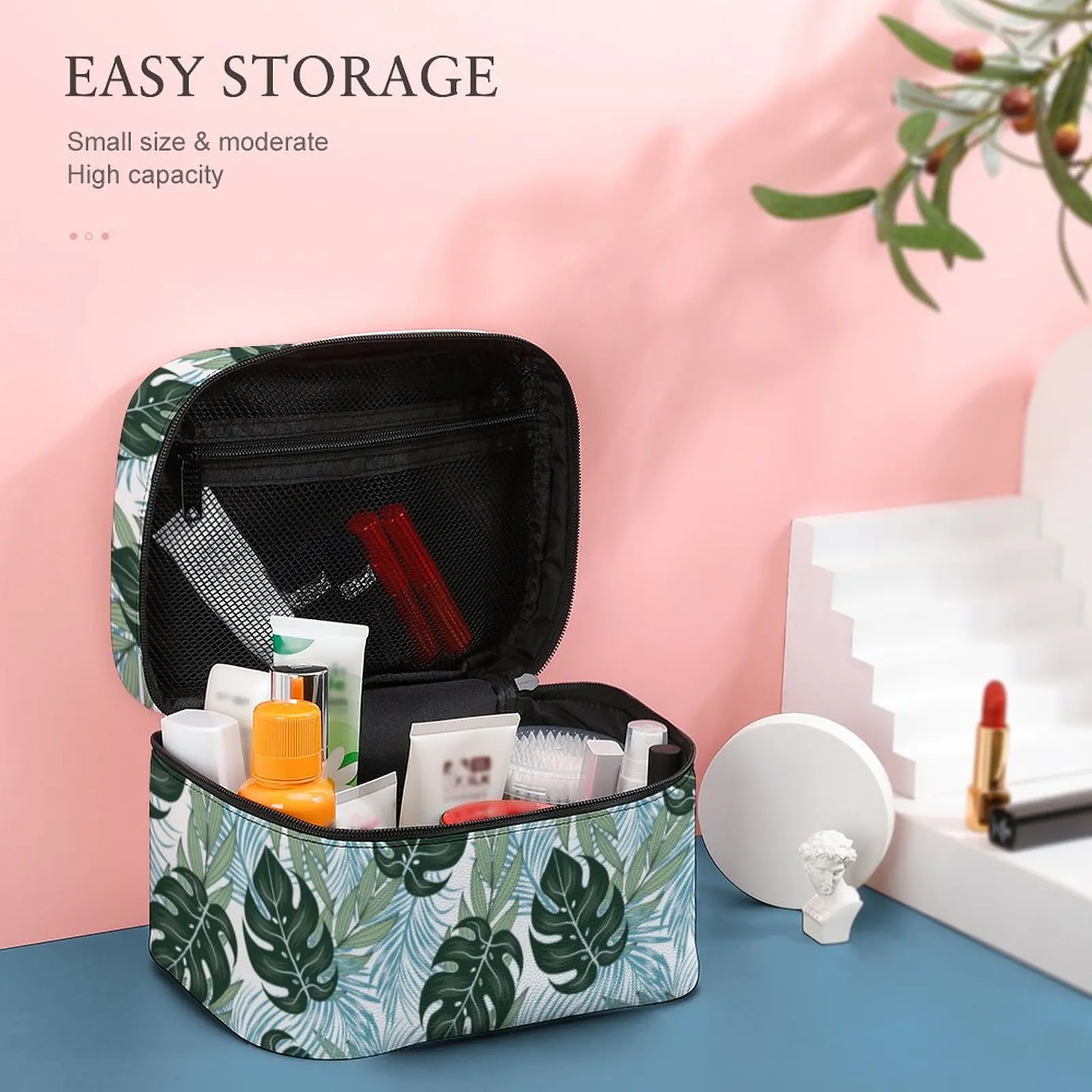 Outdoor Multifunction Travel Cosmetic Bag Flowers Printed Waterproof Cosmetic Bag Customized Personalized Pattern Cosmetic Bag