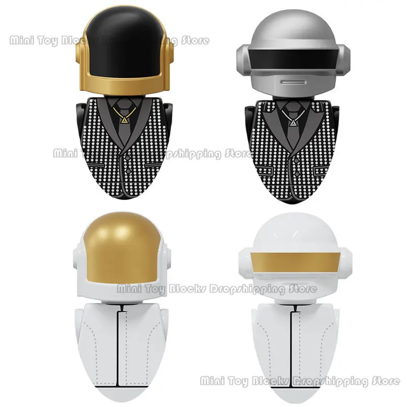 KT1063 Daft Punk bricks dolls mini action toy figures Assemble toys building blocks Kids Collectible Birthday Gifts kids toys sparta heroes building blocks crusader roman soldiers mini action figures bricks military toys for kids birthday gifts