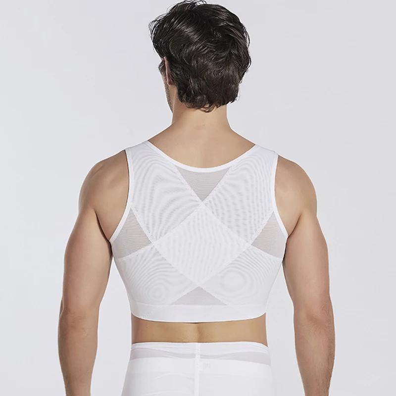 Men Gynecomastia Shaper Vest Slimming Chest Control Boobs Shapewear Corrector with Zipper Short Compression Shirt Corset Tops Body Shaper Slimming Vest Compression Sports Vest Compression Sports Top Muscle Shaper