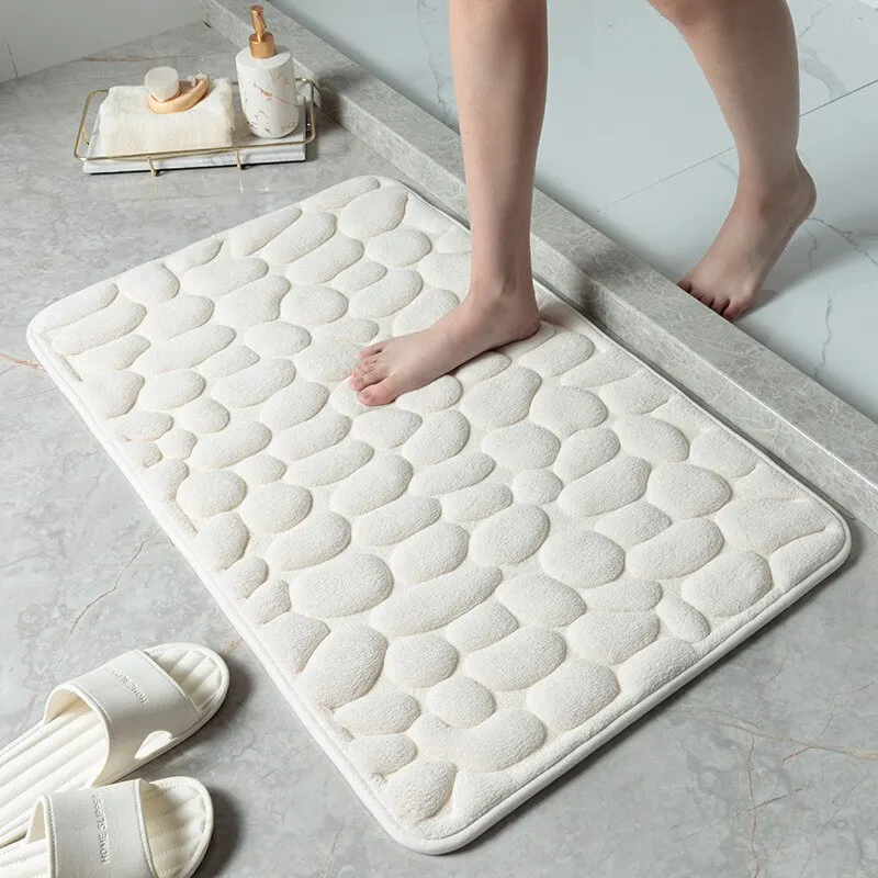 Foot Mat Coral Fleece Floor Mat Household Memory Foam Embroidered Bathroom Thickened Absorbent Floor Door floor mat door mat