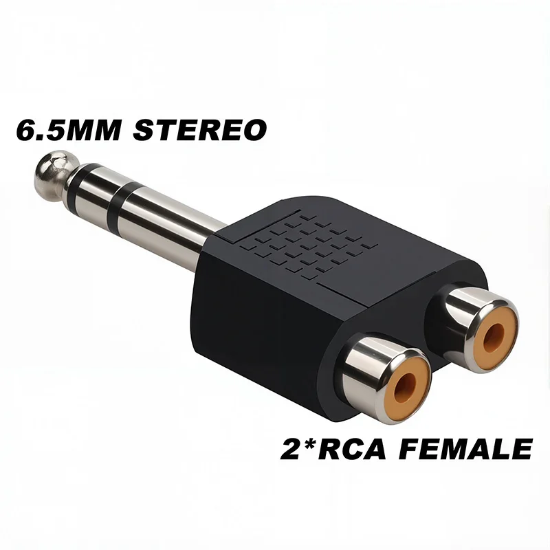 5Pcs 6.5/6.35mm Mono Stereo Audio Adapter TS Interconnect 1/8" 1/4" Male Plug To RCA Female Jack Connector Converter_voghion.com