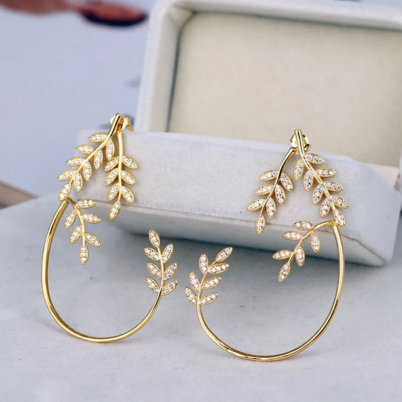 

Women zircon shiny earrings stud fancy party jewelry high end mother day gift