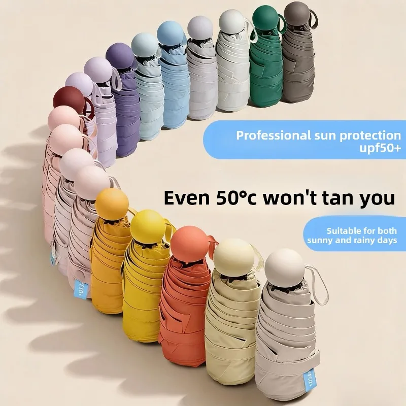 Compact and Portable Travel Umbrella - Lightweight, Strong, Waterproof, Automatic Open and Close with Reinforced 8 Ribs