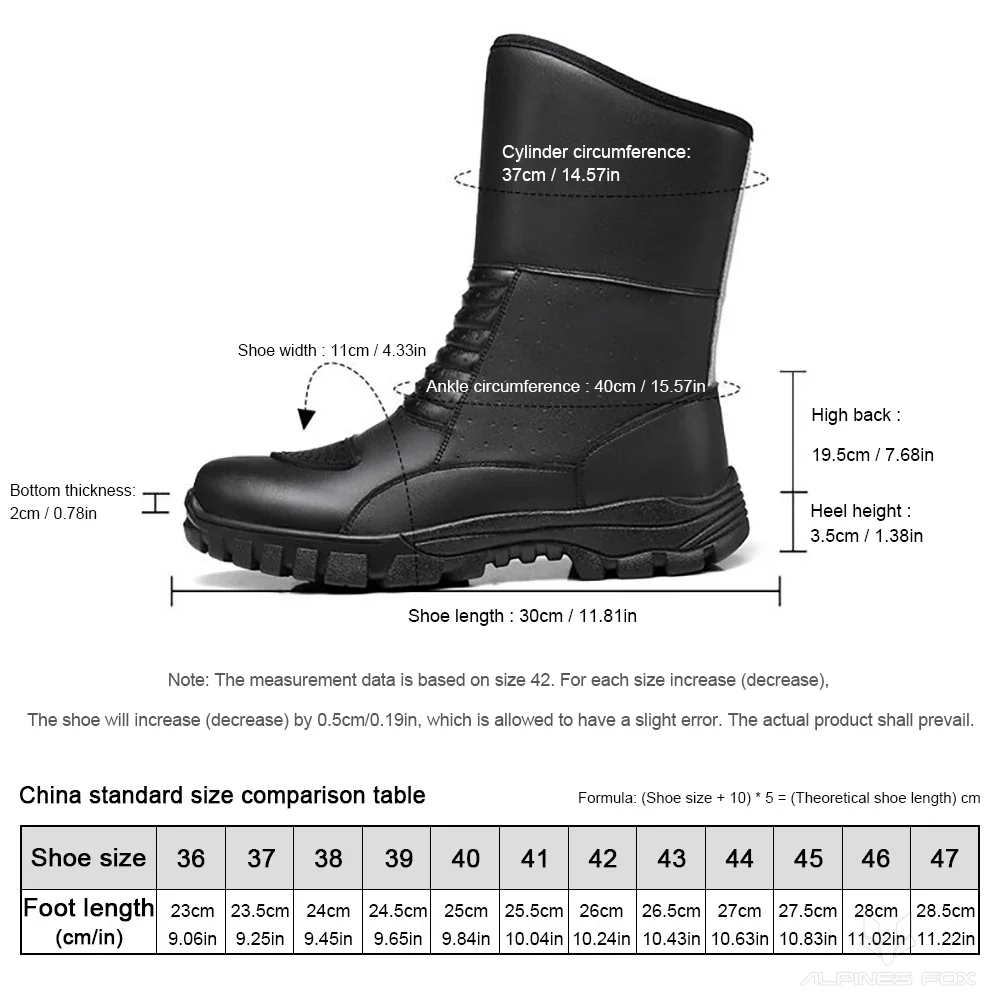 Leather Motorcycle Boots Men Classic Motocross Shoes Reinforced Heel Toe Waterproof Vintage Motorbike Touring Boot