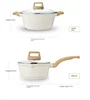 4PCS Household Wheat Rice Stone Pot Set Non Stick 26cm Pan Fry Pan 18cm Milk Pot 24cm Soup Pot 30cm Frying Pan 5
