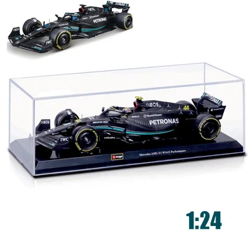 Bburago 1:24 W14 메르세데스-AMG F1 팀 2023, 대형 스페셜 에디션 #44 해밀턴 합금 자동차 모델, 포뮬러 레이싱 다이캐스트 장난감