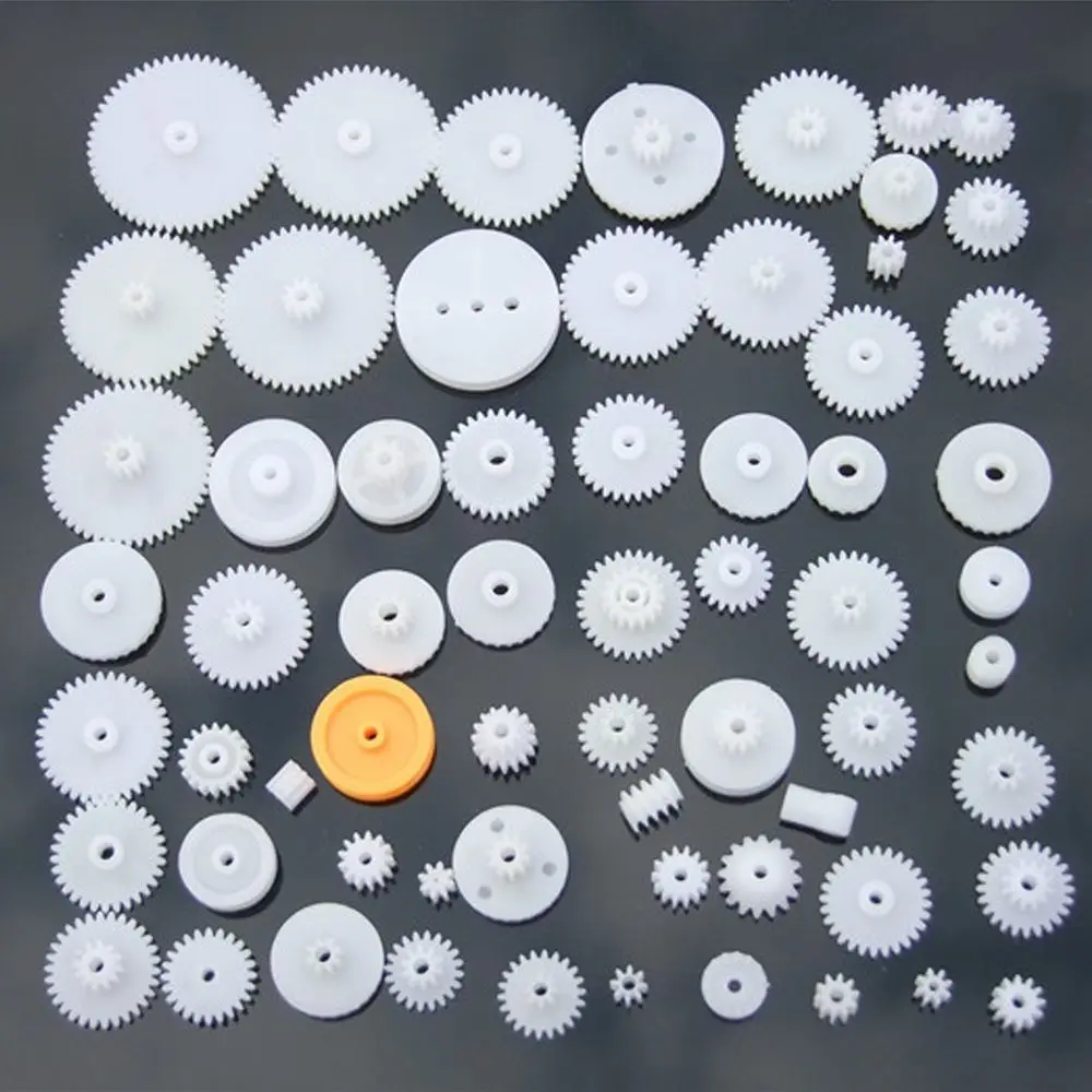 Description Picture 2 of item64pcs Single Double Layer Toy Car Gearbox Shaft Plastic Gear Toy Gear Craft Toolkit