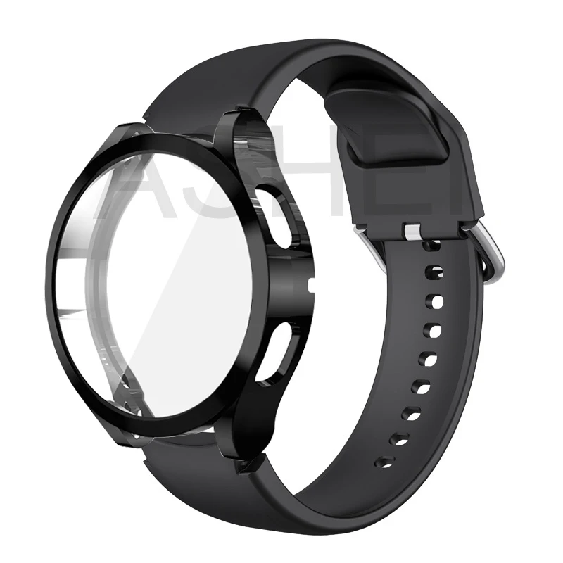 

Чехол и ремешок для samsung galaxy watch 4 band 40 мм 44 мм, силиконовый чехол из ТПУ для наручных часов 4 calssic 46 мм 42 мм 3 45 мм 41 мм
