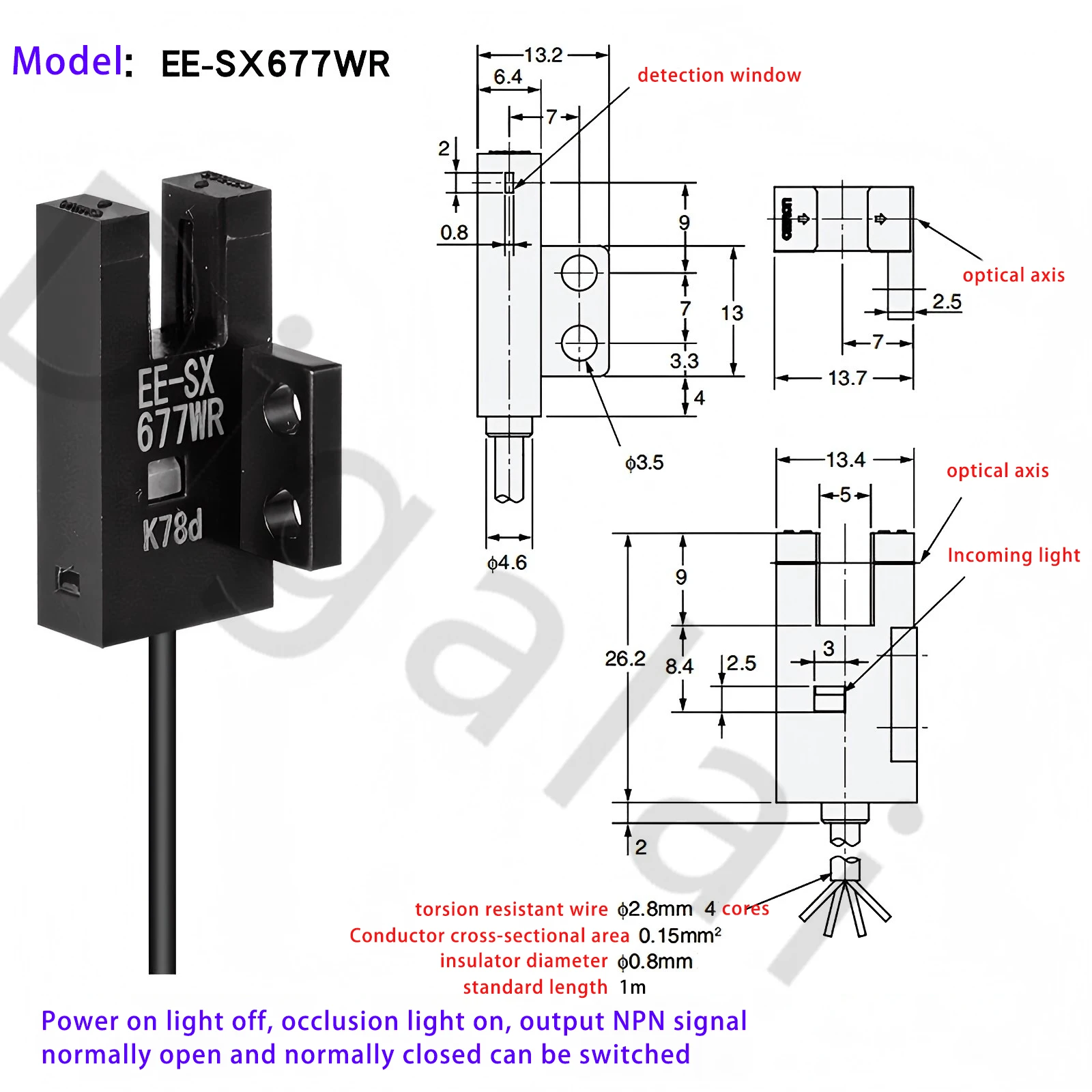 Schlitz-Lichtschrankensensor EE-SX671WR EE-SX672WR EE-SX674WR 670WR 673 675WR 676WR 677WR Fotoelektrischer Schalter mit U-Schlitz – Detail 8