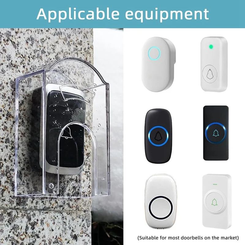 Waterproof Doorbell Push Button Cover For Outside,Doorbell Rain Cover Shield Hood,For Garage Door Opener Switch Durable