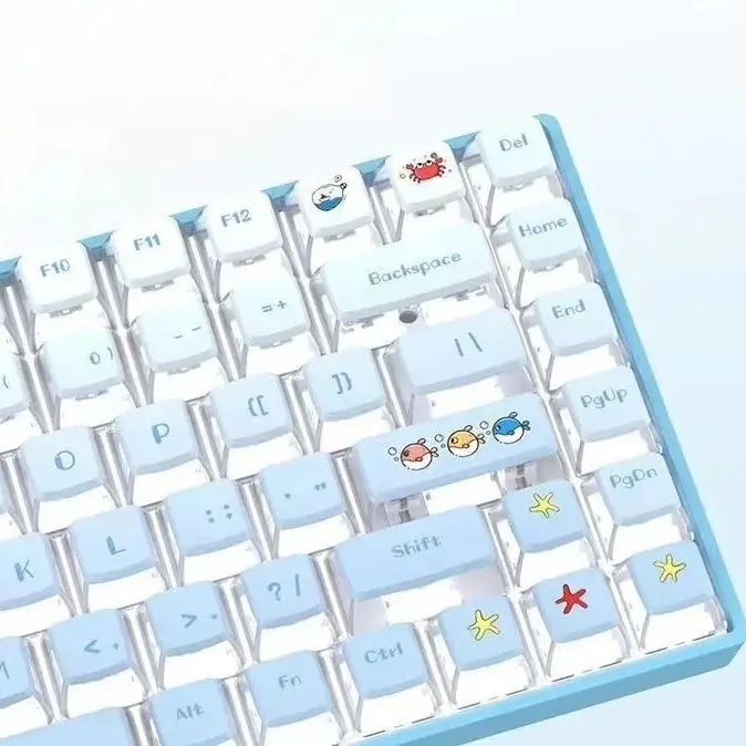 

126-Key STA Double Skin Milk Pudding Keycaps Personalized PBT Sublimation Complete Set Of Gradient Translucent Keycaps