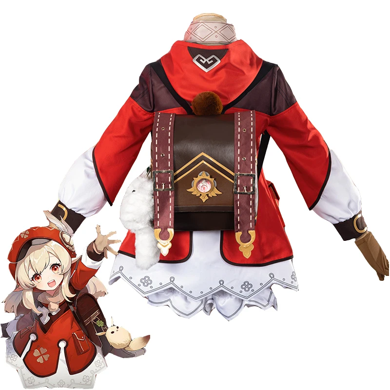 Genshin Impact: Klee | Red Short Dress Cosplay Costume 24 Genshin Impact Klee Short Dress Cosplay Costume
