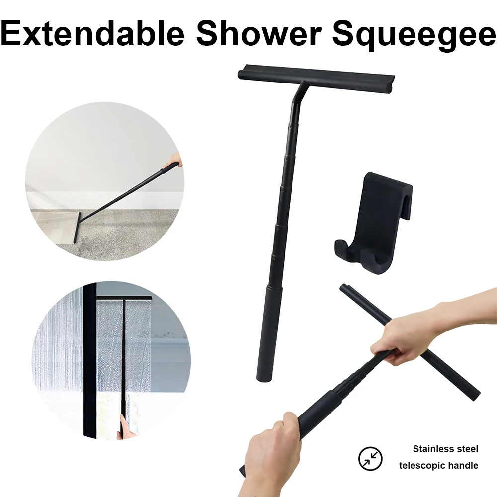Shower Squeegee for Bathroom Shower Glass Door Window Cleaner Squeegee Wood  Handle Car Windshield Cleaning Squeegee - AliExpress