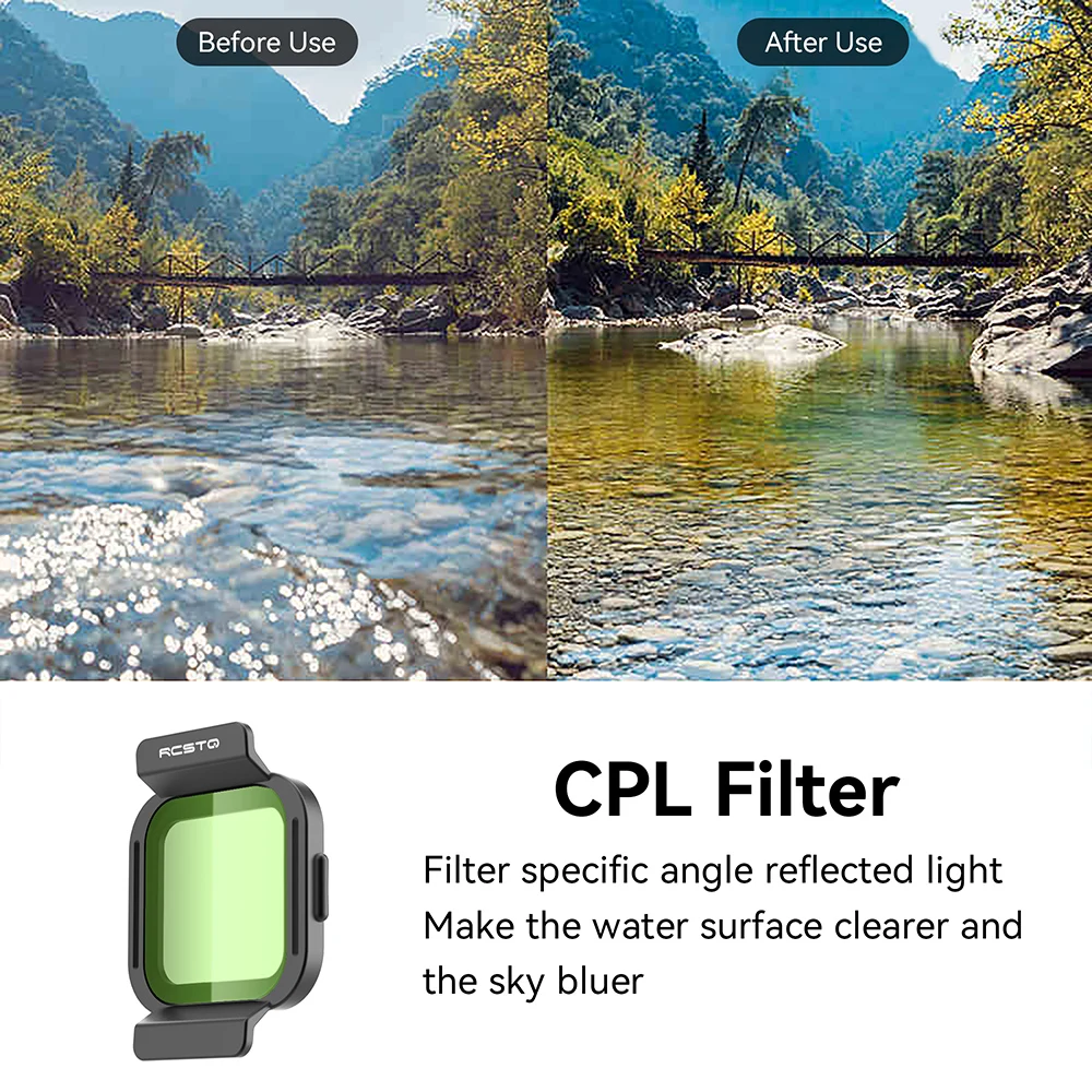 RCSTQ ND Lens Filter for  Flip Optical Glass Lenses Adjustable Filter Set UV CPL