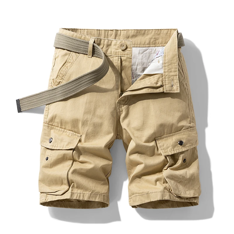 Outdoor Cropped Pants Men's Fashion Summer New Cargo Shorts Multi-Pocket Straight Casual All-Match Cotton Mountaineering Pants