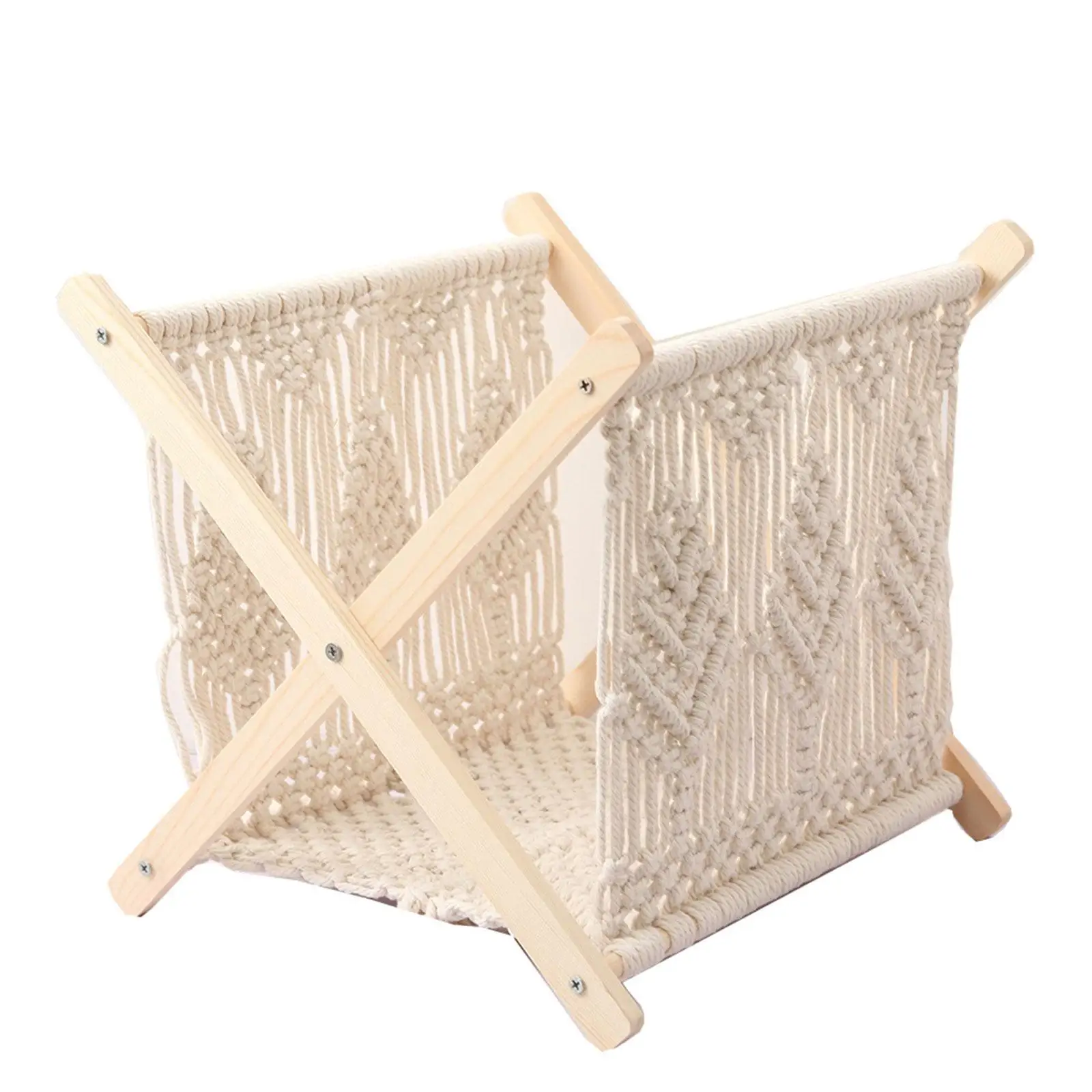 

Вешалка для журналов Macrame, органайзер для поделок, книжная полка, стенд для книг, корзина для гостиной, рабочего стола, ванной, спальни, детской комнаты