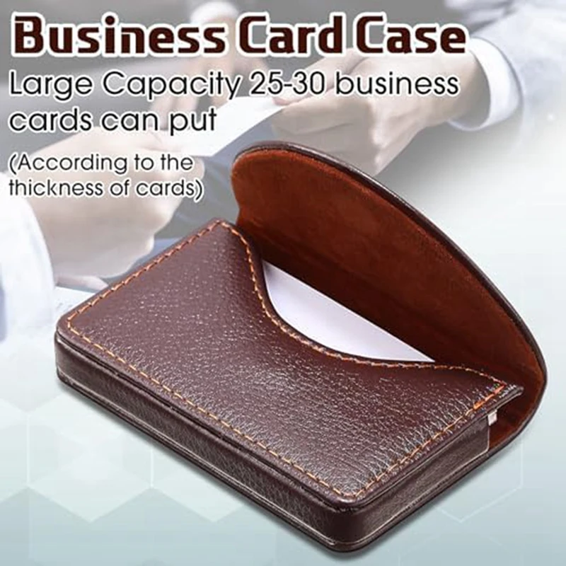 PU 가죽 비즈니스 카드홀더 벌크 명함 케이스, 마그네틱 차단 포켓 명함 정리함, 10 개