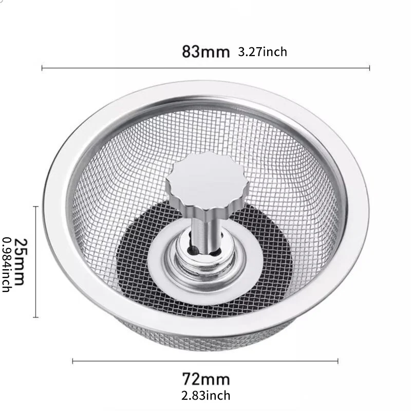 Kitchen Sink Filter Stainless Steel Sink Sewer Mesh Strainers Kitchen Tools Bathroom Floor Drains Hair Catcher Waste Plug Filter