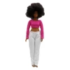 New 30cm 1/6 Doll jeans Striped Tshirt set Daily Wear Clothes for curvy Barbies doll Accessories 4
