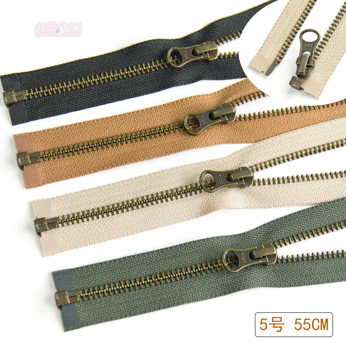 

5 Pieces 55CM Japan YKK5 5th Open-tailed Metal Bronze Tooth Coat Jacket Clothing Open Zipper Accessories