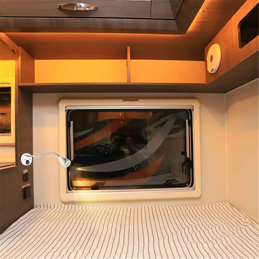 Wall Lamp Gooseneck RV Reading 12V 3W Bedside with Switch For Reading Boat Yacht Caravan Motorhome