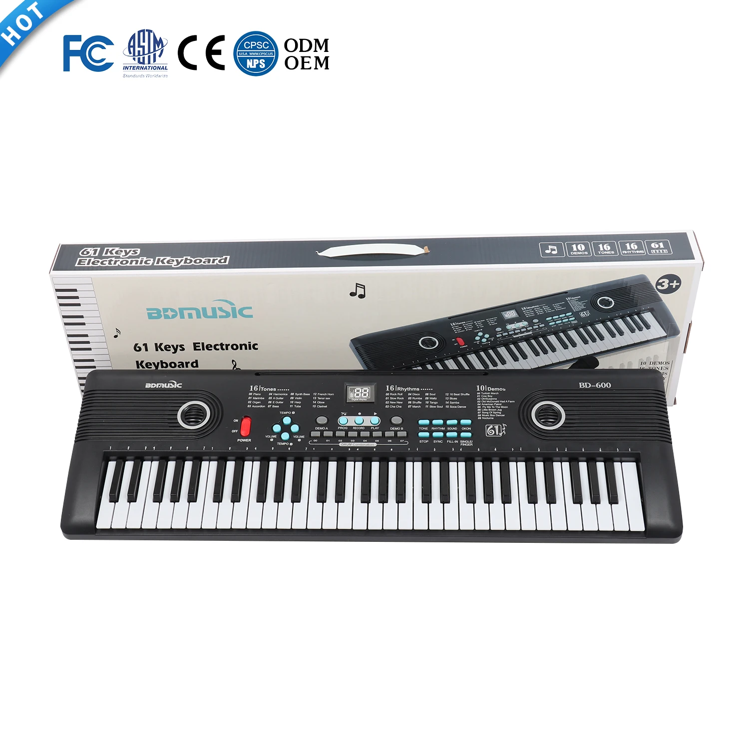 61 Keys Professional Teaching Piano Electronic Keyboard Midi Keyboard Musical Instruments With Digital And Microphone
