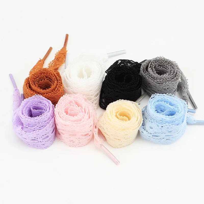 Flat Lace Shoe Laces Fancy Shoelaces for Women 3CM Width Canvas Sneakers Outdoor Casual Shoes Shoelace 80CM/100CM/120CM Length shoe laces shoe accessories