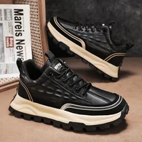 Brand Men Sneakers 2024 New Crocodile Pattern Leather Casual Shoes Male Platform Running Shoes Luxury Fashion Mens Tennis Shoes 2