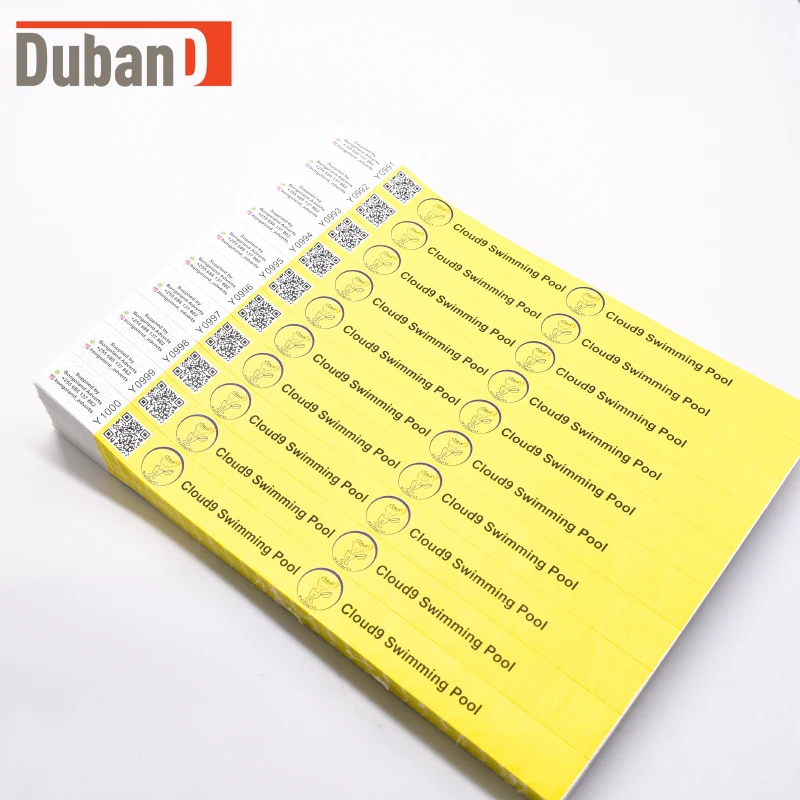 100pcs Tyvek Solid Colors Customize Wristband Waterproof for Events Party Personalized Identification Bracelet Paper