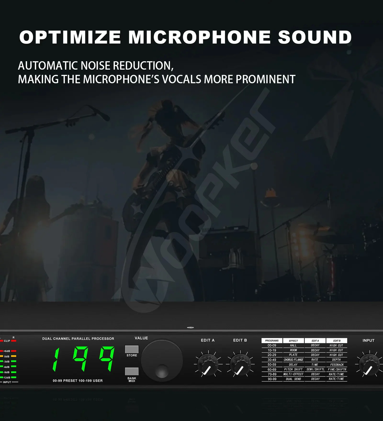 Echo Hybrid Digital Audio Processor Multi Effects Digital Reverb 199 Preset Soun