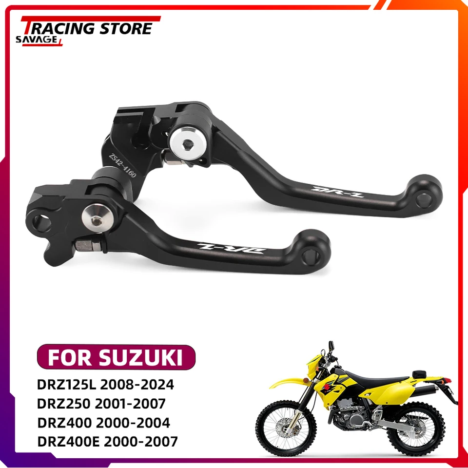 thumbnail image 2 of CNC Aluminum Brake & Clutch Levers For Suzuki DRZ125 Drz250 Drz400 Adjustable 1035823 2 of 14