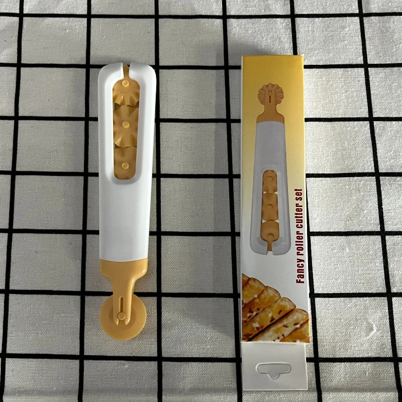 Multi Functional Dough Cutting Knife Four in One Flower Shaped Roller Knife Baking Kitchen Styling