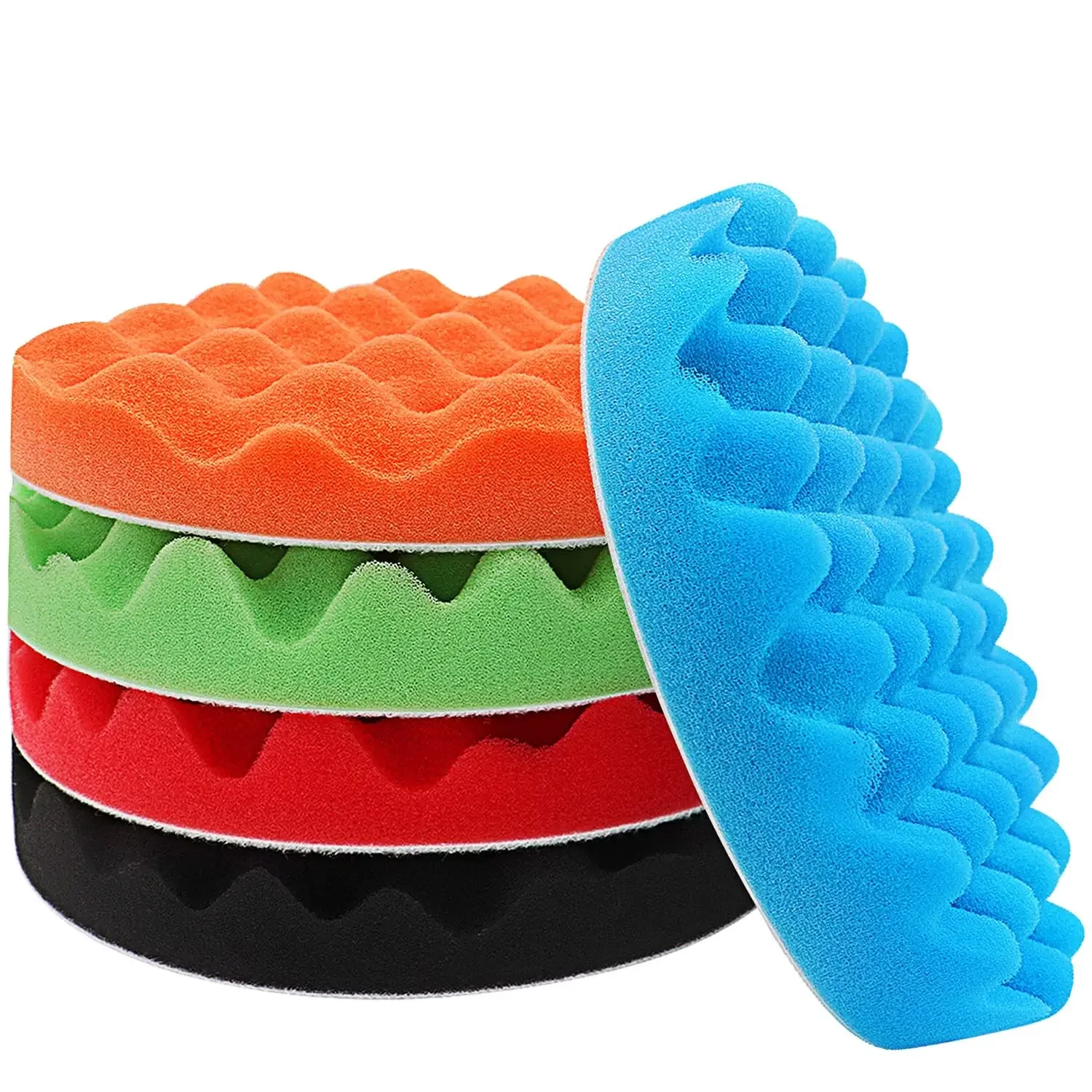Waving Polishing Pads Set 3/4/5/6Inch Waving Polishing Pads Set 5 Pcs Sponge Pads For Auto Car Body Polishers For Car Polishing Sanding Waxing