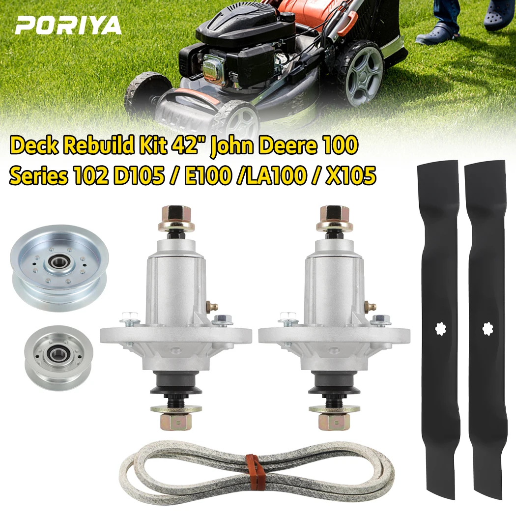PORIYA Deck Rebuild Kit Fits Inc Screws Selected 42" John Deere Mowers Gx22151 Gx20072