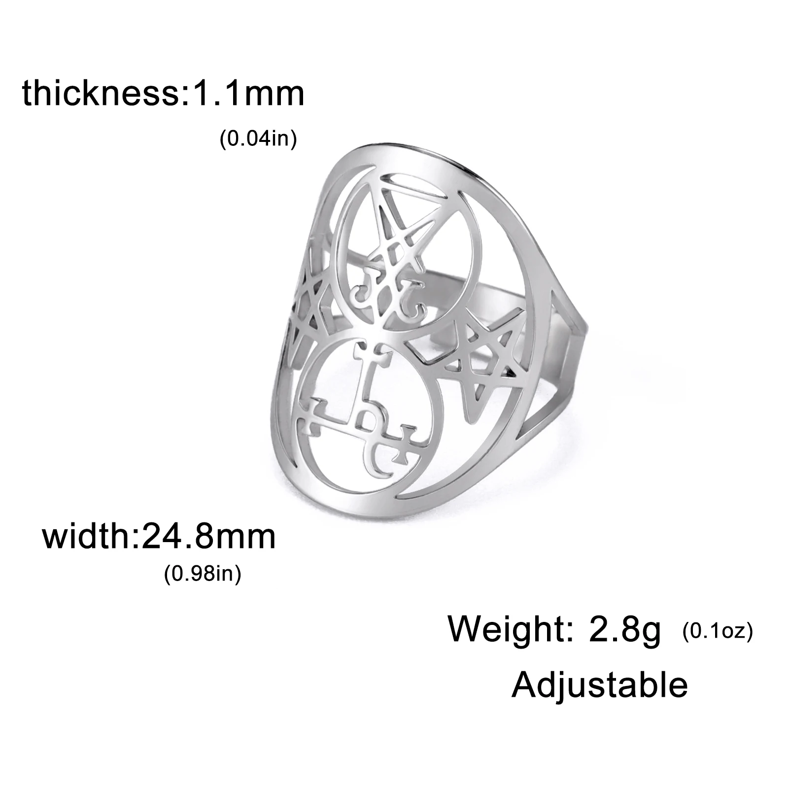 Enchanted Lilith Sigil Stainless Steel Protection Ring – Adjustable Unisex Amulet Jewelry Gifts Wholesale