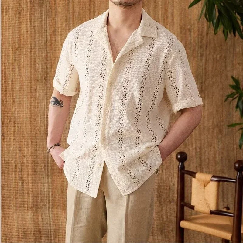 Man Shirt Plain White Shirts for Men Short Sleeve Designer