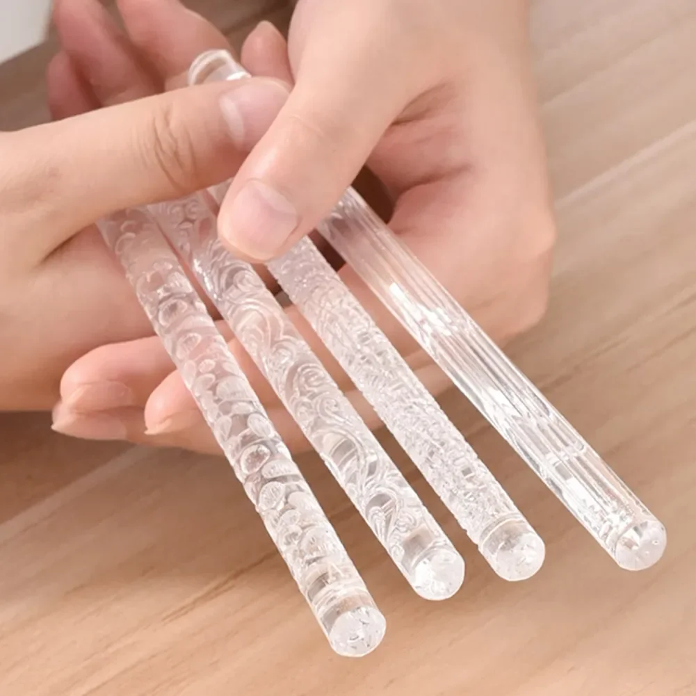 Description Picture 2 of itemAcrylic Texture Rolling Pin DIY Clay Craft Tools Flower Pattern Mud Embossing Rolling Stick Ceramic Pottery Art Embossed Rod