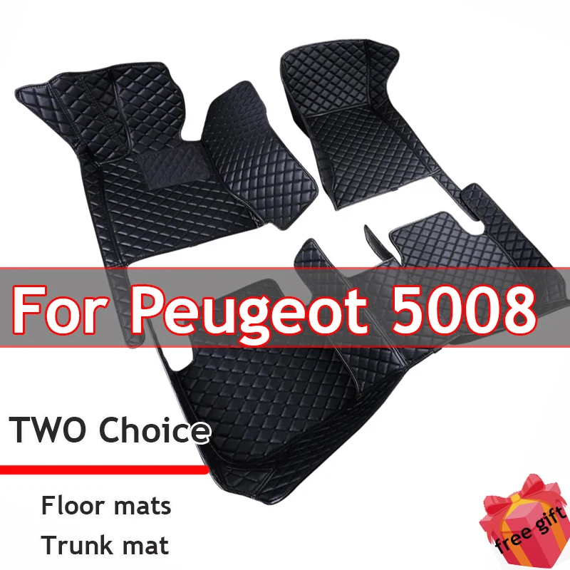 

Автомобильные коврики для Peugeot 5008, 7 сидений, 2017-2023, 18, 19, 20, 21, 22, 23, индивидуальные автомобильные накладки на ножки, коврик, аксессуары для интерьера